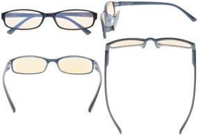 img 3 attached to 👓 Eyekepper Small Reading Glasses: UV Protection, Anti Glare, Anti-reflective Readers (Blue, Yellow Tinted Lenses) +2.0