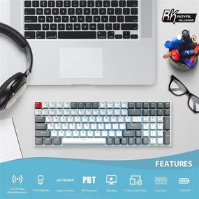 img 3 attached to 💻 RK ROYAL KLUDGE RK100 Wireless Mechanical Keyboard - Bluetooth5.1/2.4G/Wired 96% Full Size, 100-Key Hot Swappable with PBT Keycaps, Gateron Brown Switch, for Mac Windows - Carbon