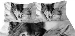 img 2 attached to 🐺 YSJ Wolf Duvet Cover Set - King Size - Zipper Closure - Lovers Wolf Pattern - King Bedding Set - Comforter Protector - Pillowcases - 3 PCS