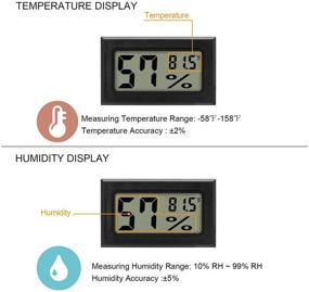 img 1 attached to 🌡️ Мини гигрометр-термометр Wale&Morn: точный цифровой ЖК-монитор по Фаренгейту для использования в увлажнителях, теплицах, погребах, холодильниках, стеклянных банках и саду.