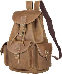 img 3 attached to 🎒 Polare Leather Vintage College Backpack: Classic Style for the Modern Student