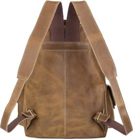 img 1 attached to 🎒 Polare Leather Vintage College Backpack: Classic Style for the Modern Student