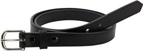 img 1 attached to Stylish Stitched Men's Black Leather Belt - Elegant Men's Accessories and Belts