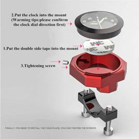 img 1 attached to 🏍️ Идеальные водонепроницаемые мотоциклетные часы Perfectech для грязевого байка Мотокросс Yamaha Kawasaki Honda Suzuki Harley Davidson, светящийся циферблат, руль 7/8"-1 1/8" (черные)