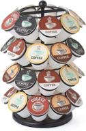 🔘 nifty k-cup coffee pod carousel – 36 pod pack storage, 360-degree spin, lazy susan platform, sleek black design, home or office kitchen counter organizer логотип