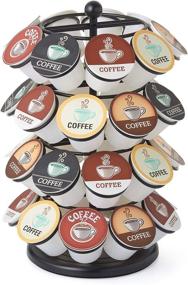 img 4 attached to 🔘 Nifty K-Cup Coffee Pod Carousel – 36 Pod Pack Storage, 360-Degree Spin, Lazy Susan Platform, Sleek Black Design, Home or Office Kitchen Counter Organizer