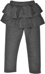 img 2 attached to 🩴 Girls' Footless Legging Ruffled Culottes in Simplicity Leggings