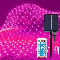 malgero mesh net pink christmas outdoor lights solar powered 8 modes 9 logo