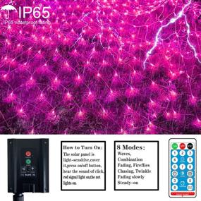 img 3 attached to Malgero Mesh Net Pink Christmas Outdoor Lights Solar Powered 8 Modes 9