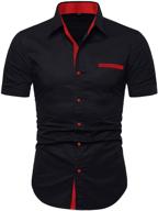 👔 slim fit contrast men's clothing - needbo sleeve shirts logo