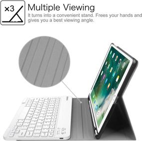 img 1 attached to 📱 Fintie Keyboard Case for iPad Air 3rd Gen 10.5" 2019 / iPad Pro 10.5" 2017 - SlimShell Stand Protective Cover with Wireless Keyboard, Pencil Holder, and Detachable Bluetooth - Gray