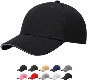 img 4 attached to Stylish and Adjustable Reflective Brim Low Profile Solid Plain Baseball Hats - Perfect Unisex Golf Hat