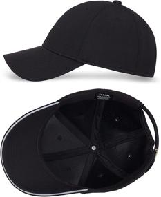 img 2 attached to Stylish and Adjustable Reflective Brim Low Profile Solid Plain Baseball Hats - Perfect Unisex Golf Hat