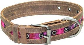 img 4 attached to 🐶 Handmade Rustic Mayan Dog Collar by Hide &amp; Drink in Tropical Fuchsia