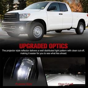 img 1 attached to 🚗 High-Performance FieryRed Fog Light with Cree LED Bulbs For Tundra 2007-2013, Sequoia 2008-2011 - OEM Bumper Driving Fog Light Clear Lens, Waterproof(IP68)
