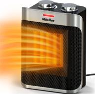 🔥 mueller portable space ceramic heater: 750w/1500w high output fan, adjustable thermostat, overheat/tip over protection - perfect for home, bedroom, or office! etl certified logo