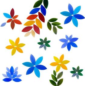 img 4 attached to 🌸 Ksmiley Mosaic Tiles: 100-Piece Assorted Color Petal Mosaic Glass Pieces - Hand-Cut Stained Flower Leaves Tiles for DIY Art Crafts and Home Decor