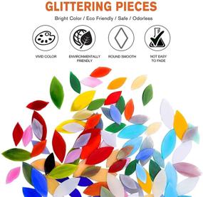 img 3 attached to 🌸 Ksmiley Mosaic Tiles: 100-Piece Assorted Color Petal Mosaic Glass Pieces - Hand-Cut Stained Flower Leaves Tiles for DIY Art Crafts and Home Decor