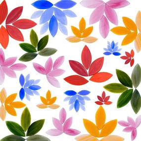 img 2 attached to 🌸 Ksmiley Mosaic Tiles: 100-Piece Assorted Color Petal Mosaic Glass Pieces - Hand-Cut Stained Flower Leaves Tiles for DIY Art Crafts and Home Decor