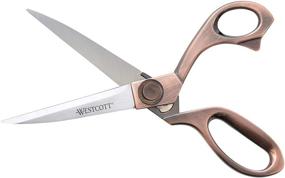 img 3 attached to ✂️ Set of 2 Westcott 8-Inch Bent Scissors with Vintage Copper Finish