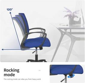 img 3 attached to 🪑 Blue Ergonomic Mesh Office Chair with Lumbar Support & Armrest - Adjustable Swivel Task Chair for Adults