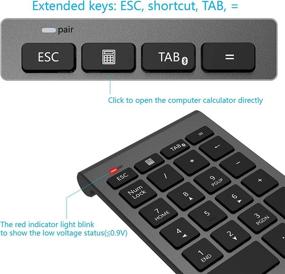 img 2 attached to 💻 Alcey Bluetooth Number Pad - 22 Keys Multi-Function Numeric Keypad for Laptop/Desktop/PCs/Notebook, Cool Gray
