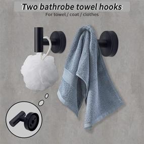 img 1 attached to 🛁 Complete 6-Piece Matte Black Bathroom Hardware Set - Stylish Towel Bar Set, Toilet Paper Holder, and Hooks - Premium Stainless Steel Wall Mounted Bath Accessory Kit