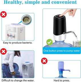 img 3 attached to Convenient Portable Electric Water Pump for 5 Gallon Bottles – Automatic Drinking Water Jug Dispenser (Black)