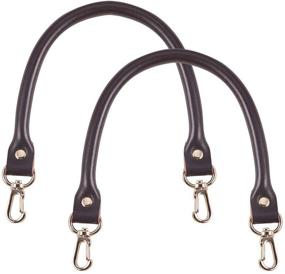 img 4 attached to 👜 PandaHall Elite 2-Pack 15.7" Leather Replacement Handles Straps for Purses, Handbags, and Shoulder Bags - Coconut Brown, with Swivel Lobster Buckles