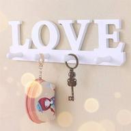 🤍 love white wall key holder: stylish towel rack and home decor with 4 hooks логотип