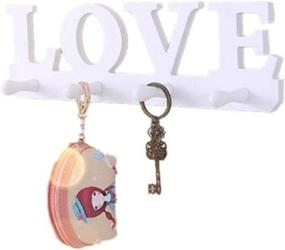 img 2 attached to 🤍 Love White Wall Key Holder: Stylish Towel Rack and Home Decor with 4 Hooks