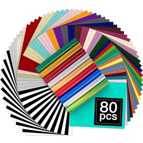 img 4 attached to YRYM Heat Transfer Vinyl Bundle: 80 Sheets of Ultimate Creativity