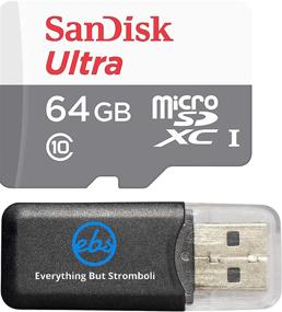 img 3 attached to 💾 Совместимая карта памяти SanDisk MicroSDXC Ultra MicroSD TF Flash объемом 64 ГБ класса 10 для телефона Motorola DROID Turbo 2 с бонусным считывателем карт памяти Everything But Stromboli.