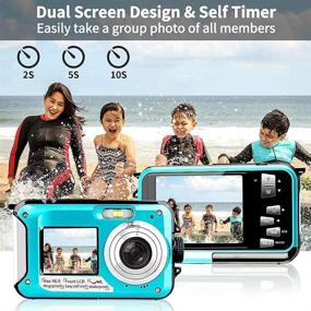 img 2 attached to 📷 10 FT Waterproof Camera 2.7K Full HD 48MP - Underwater Camera 16X Digital Zoom, Self-Timer, Dual Screens, Anti Shake - Ideal for Snorkeling, Travel, and Vacation