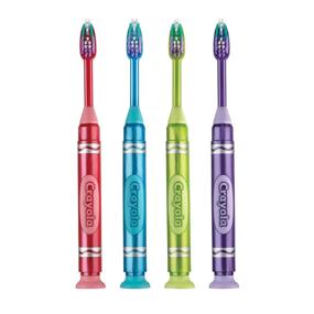 img 1 attached to 🦷"GUM - 227KKB Карандаш зубная щетка Crayola для детей с металлическими маркерами, мягкая, для возраста 5+, разные цвета, набор из 2 штук