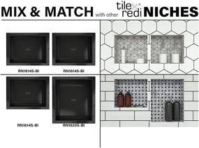 img 1 attached to 🚿 Redi Niche Single Recessed Shower Shelf - Black, 16x14x4 Inch, One Inner Shelf: Organize in Style!