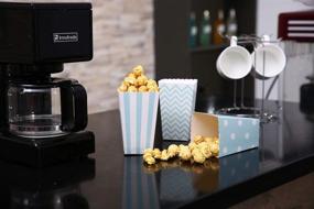 img 1 attached to 🍿 Set of 30 Blue Trio Polka Dot, Chevron, and Striped Popcorn Boxes - Ideal for Movie Theater Night, Festivals, and Wedding Favors