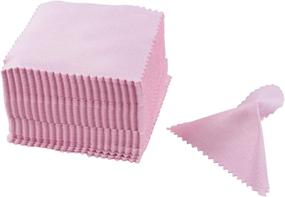 img 4 attached to 🧽 AUEAR, Pink Costume Jewelry Cleaning Cloth Polishing Cloth for Silver, Gold, and Platinum Jewelry - Pack of 100