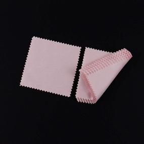 img 2 attached to 🧽 AUEAR, Pink Costume Jewelry Cleaning Cloth Polishing Cloth for Silver, Gold, and Platinum Jewelry - Pack of 100