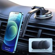 📱 vicseed magnetic phone holder for car - strong suction & magnetic mount for iphone 13 pro max mini and all phones - dashboard windshield car mount with unobstructed view & air vent compatibility logo