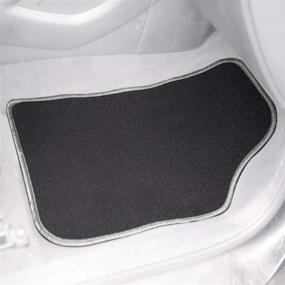 img 2 attached to 🚗 Upgrade Your Vehicle’s Interior with FH Group F13002 Universal Carpet Floor Mats for Cars, Coupes, and Small SUVs – Stylish Gray/Black Design with Colorful Stitching!