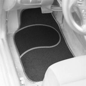 img 3 attached to 🚗 Upgrade Your Vehicle’s Interior with FH Group F13002 Universal Carpet Floor Mats for Cars, Coupes, and Small SUVs – Stylish Gray/Black Design with Colorful Stitching!