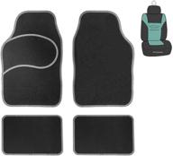 🚗 upgrade your vehicle’s interior with fh group f13002 universal carpet floor mats for cars, coupes, and small suvs – stylish gray/black design with colorful stitching! logo