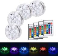 4pcs submersible led lights with remote control, rgb color changing 🌈 for party decoration, waterproof submersible led lights for glass vase decor, halloween, christmas logo