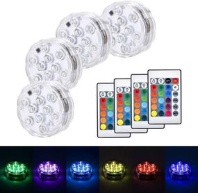 img 4 attached to 4pcs Submersible LED Lights with Remote Control, RGB Color Changing 🌈 for Party Decoration, Waterproof Submersible LED Lights for Glass Vase Decor, Halloween, Christmas