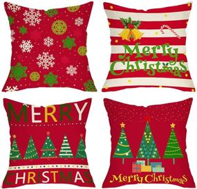 img 4 attached to Christmas Pillow Farmhouse Decorations Cushion