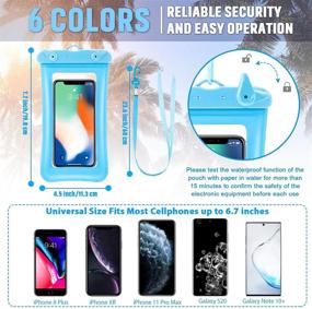 img 3 attached to 📱 Frienda 4 Piece Floatable Waterproof Phone Pouch: Keep Your Smartphone Safe in Water with this Universal Cellphone Dry Bag Case (Lake Blue, White, Black, Orange)