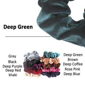 img 1 attached to 🎀 Jaciya 10-Pack Velvet Hair Scrunchies: Soft and Elegant Elastic Hair Bands in 10 Colors