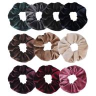 🎀 jaciya 10-pack velvet hair scrunchies: soft and elegant elastic hair bands in 10 colors logo