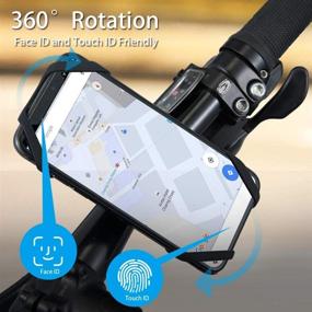 img 3 attached to 🚲 Bike Cell Phone Handlebar Mount Holder, Silicone Bicycle Phone Stand, Universal Handlebar Cradle for iPhone, Samsung Galaxy, Google Pixel, and more